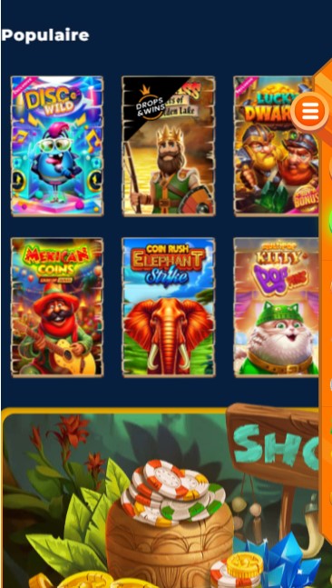 mobiel screenshot van populaire spellen bij Wazamba Casino