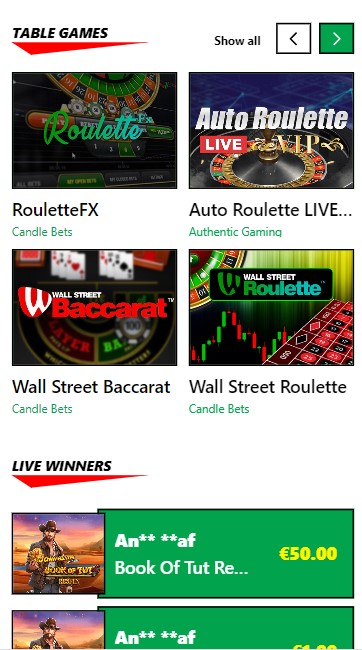 BetsAmigo casino screenshot van mobiele online spellen