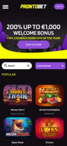 ProntoBet mobiel casino