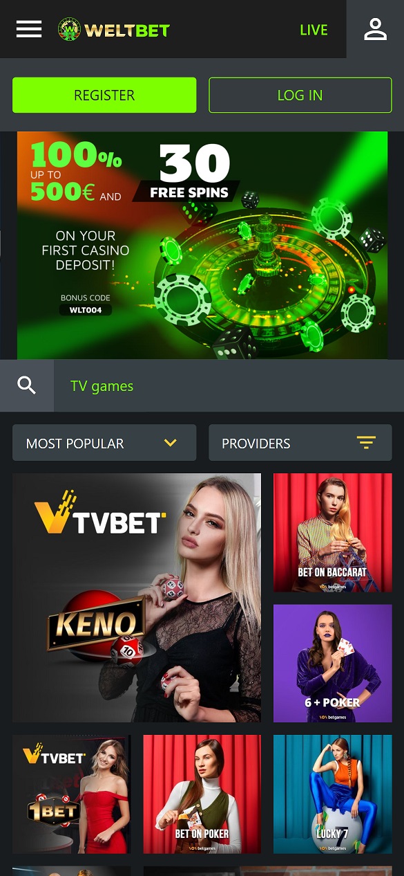 Weltbet casino mobile bonus