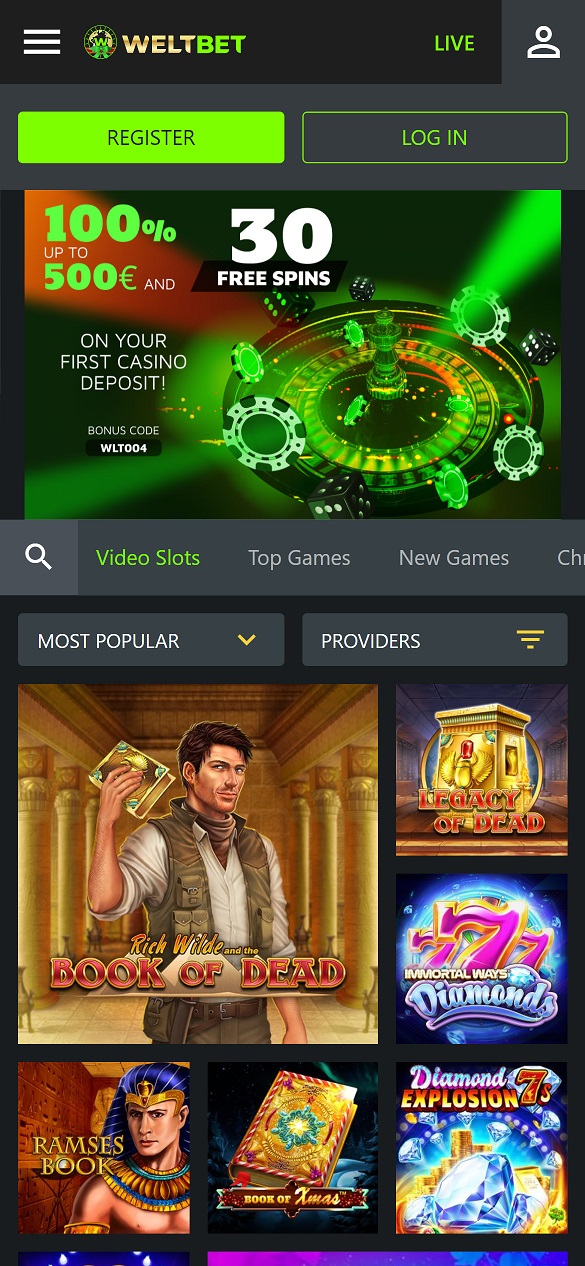 Weltbet casino bonus mobile