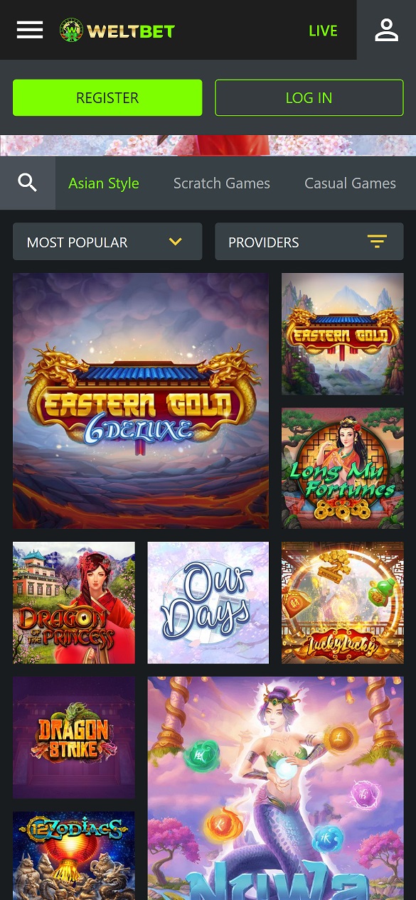 Weltbet casino mobile slot