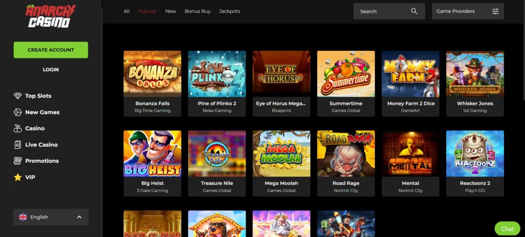 Anarchy Casino Spellen