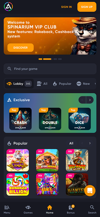 Jouez au casino en ligne Spinarium à partir de 5 € avec des Altcoins