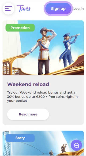 Tsars casino mobile