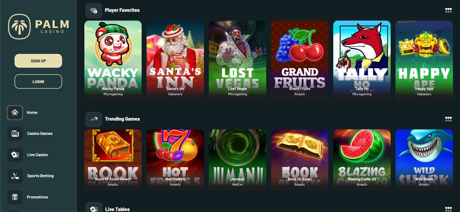 populaire slots van Palm Casino
