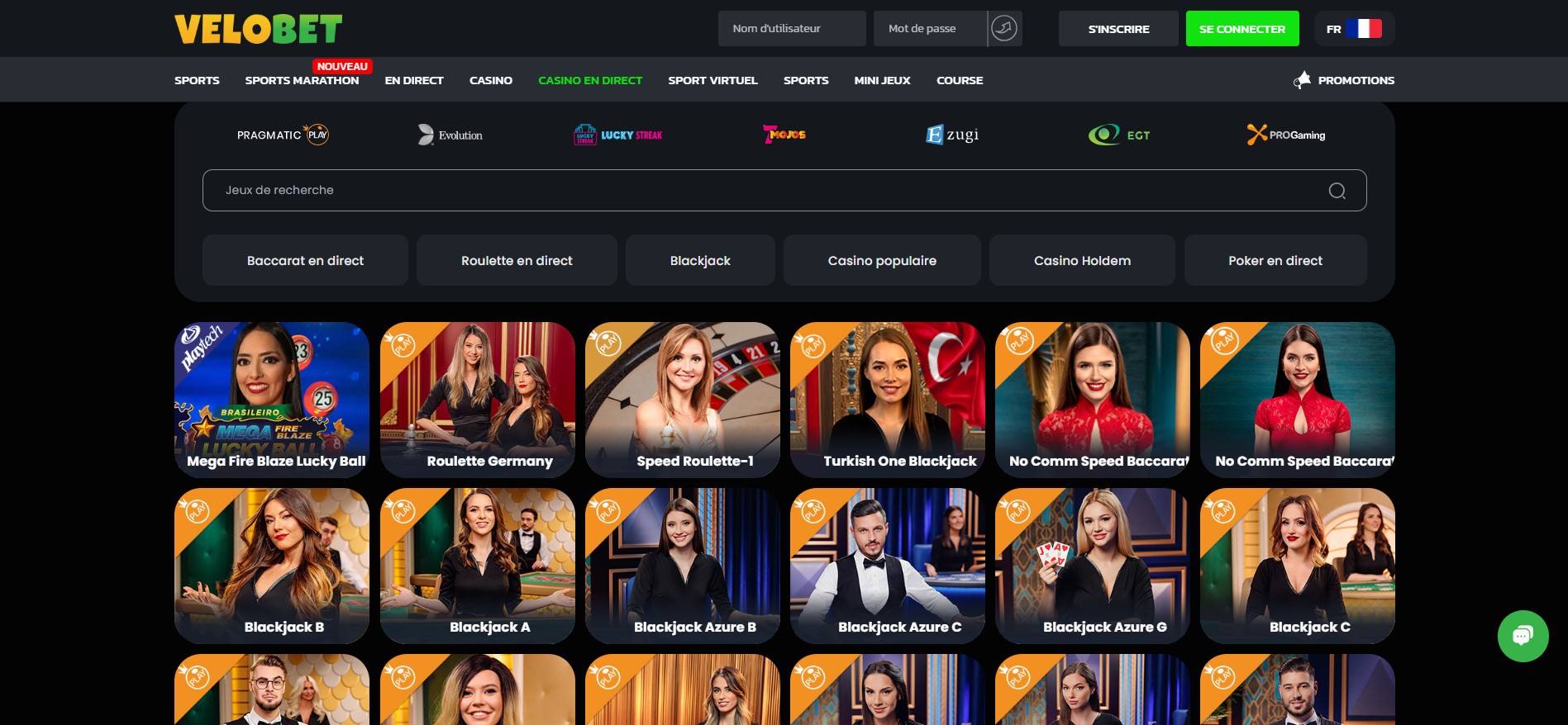 klassieke spellen in Velobet casino
