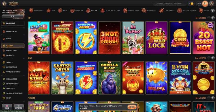 Slots en providers bij Gransino